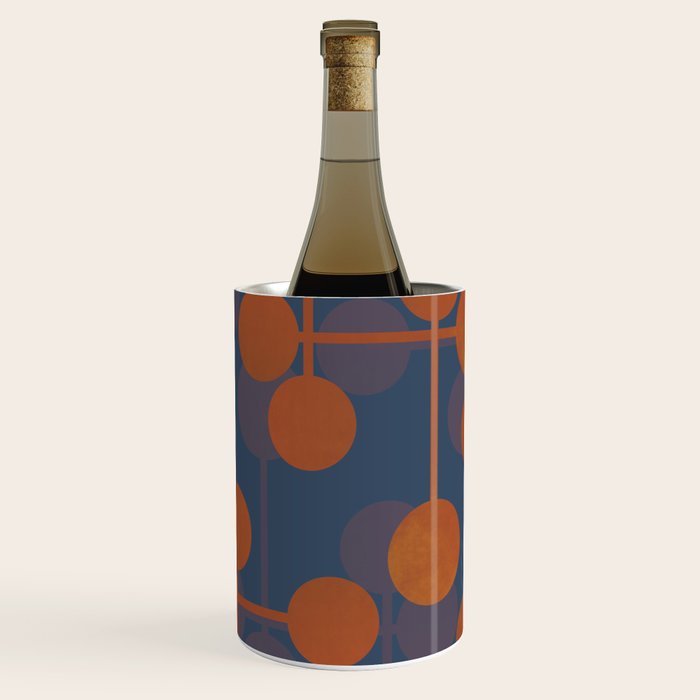 blue and orange midcentury dots pattern Wine Chiller Gallery Image 1