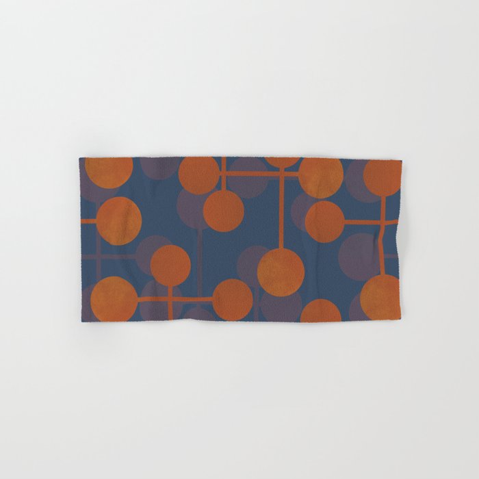 blue and orange midcentury dots pattern Bath Towel Gallery Image 1