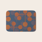 blue and orange midcentury dots pattern Bath Mat Gallery Image 1