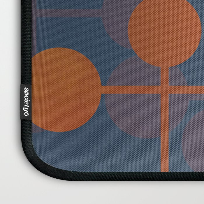 blue and orange midcentury dots pattern Laptop Sleeve Gallery Image 3