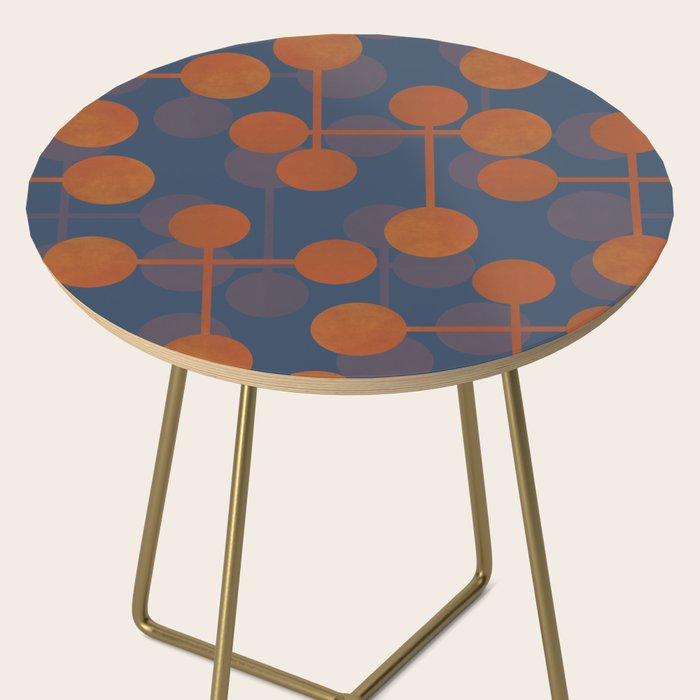 blue and orange midcentury dots pattern Side Table Gallery Image 2