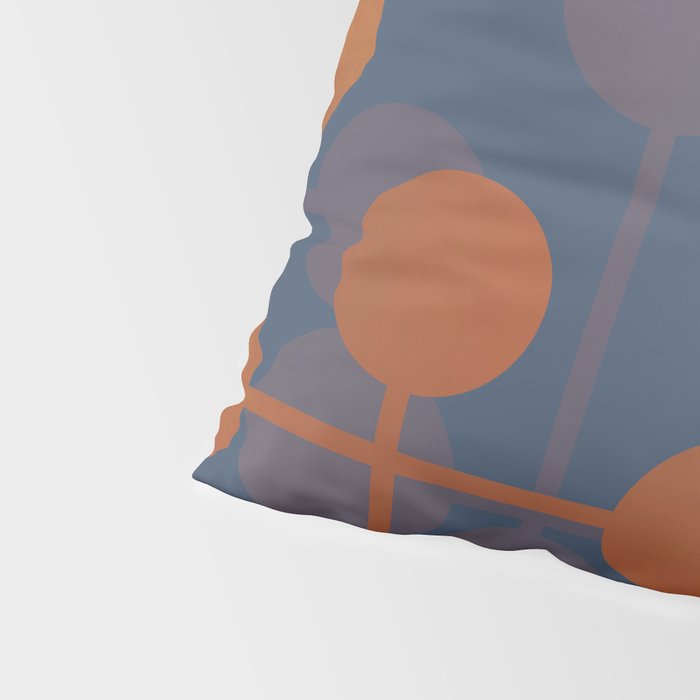 blue and orange midcentury dots pattern Pillow Sham Gallery Image 4