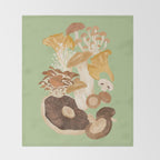 Mushrooms Throw Blanket Gallery Image 2