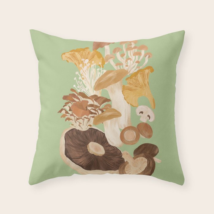 Mushrooms Throw Pillow Gallery Image 6
