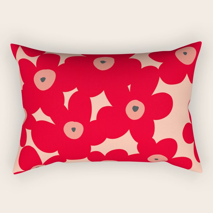 Red flower pattern  Rectangular Pillow Gallery Image 2