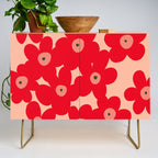 Red flower pattern  Credenza Gallery Image 1