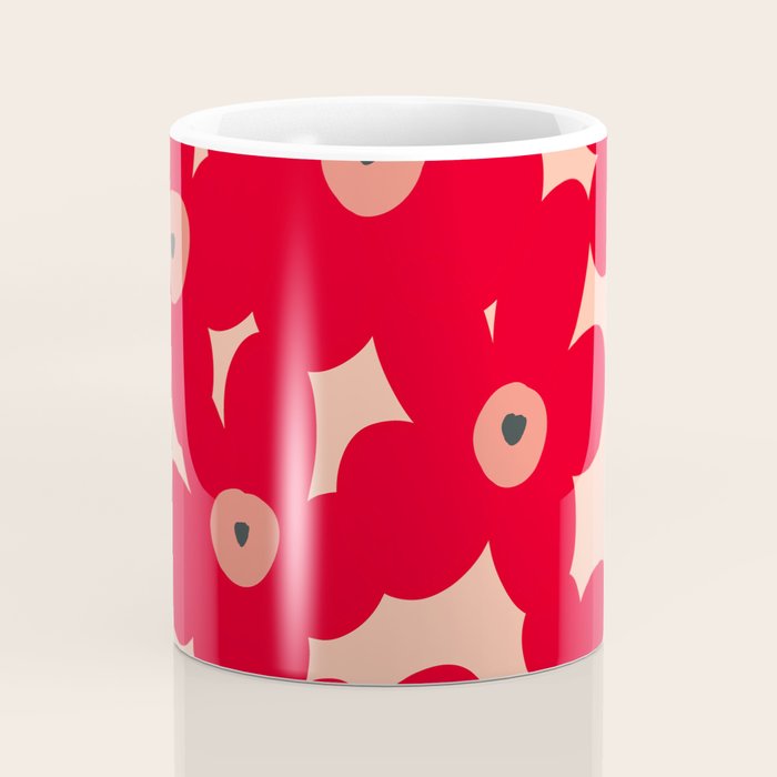 Red flower pattern  Coffee Mug Gallery Image 4