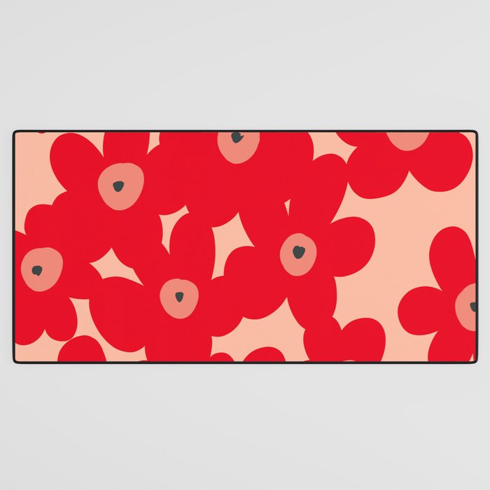 Red flower pattern  Desk Mat Gallery Image 3