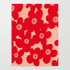 Red flower pattern  Poster Gallery Image 4