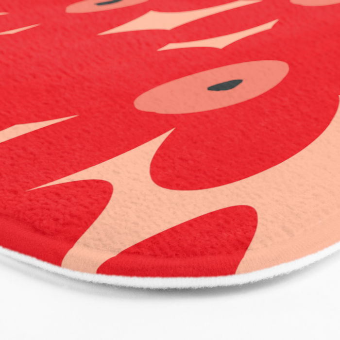 Red flower pattern  Bath Mat Gallery Image 3