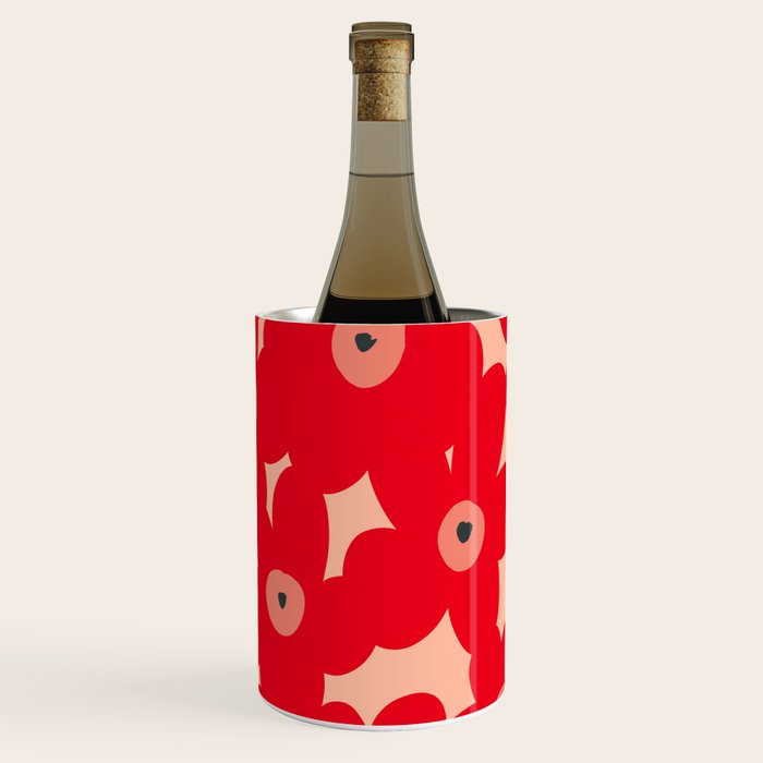Red flower pattern  Wine Chiller Gallery Image 1