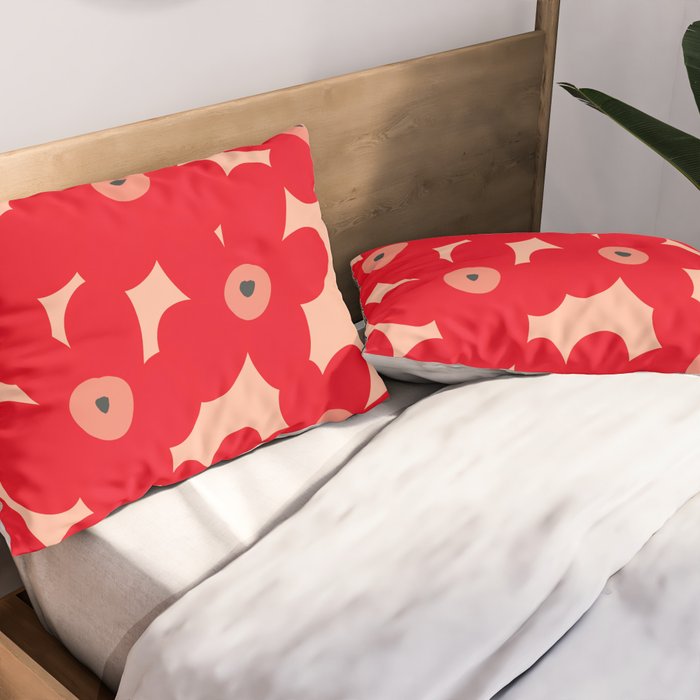 Red flower pattern  Pillow Sham Gallery Image 2