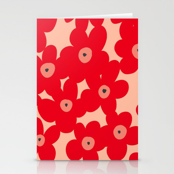 Red flower pattern  Stationery Card Gallery Image 2