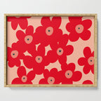 Red flower pattern  Serving Tray Gallery Image 1