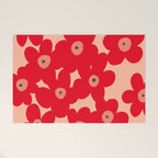 Red flower pattern  Welcome Mat Gallery Image 1