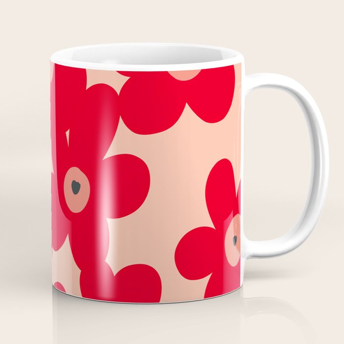 Red flower pattern  Coffee Mug Gallery Image 1