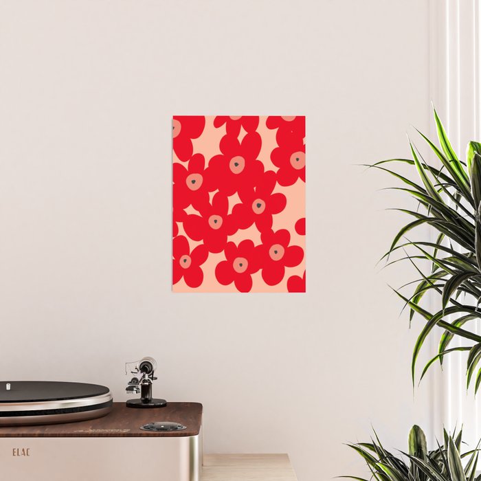 Red flower pattern  Poster Gallery Image 2