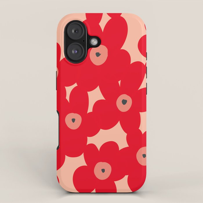 Red flower pattern  iPhone Case Gallery Image 1