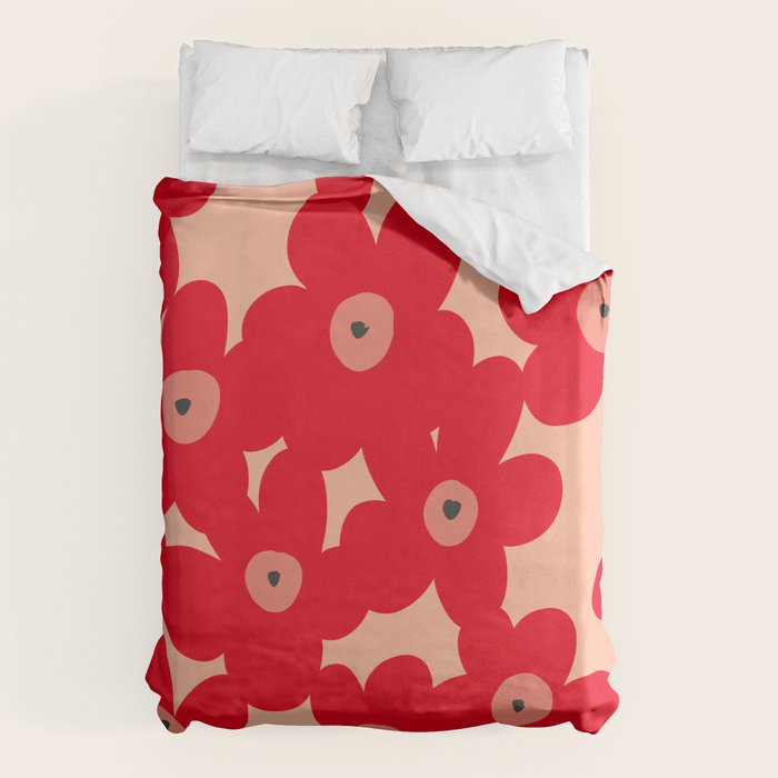 Red flower pattern  Duvet Cover Gallery Image 1