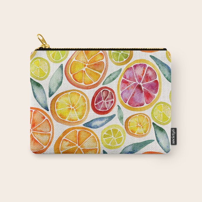 Sliced Citrus Watercolor Carry All Pouch Gallery Image 1