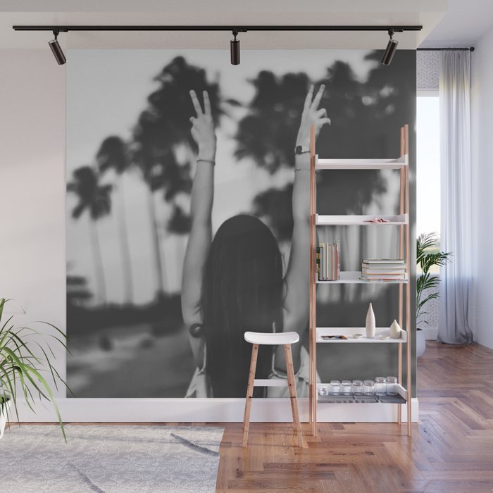 The future is female - Girl freedom palms beach photo print - Feminist empowerment photography Wall Mural Gallery Image 1