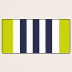 Modern Classy Navy Blue Lime Green STRIPES Desk Mat Gallery Image 3