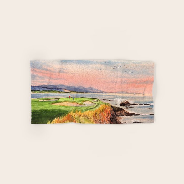 Pebble Beach Golf Course Hole 7 Bath Towel Gallery Image 1