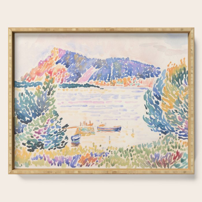 Cap NeÌgre by Henri-Edmond Cross 1909 French Cottage Mountain Country and Farmhouse Aesthetic Serving Tray Gallery Image 1