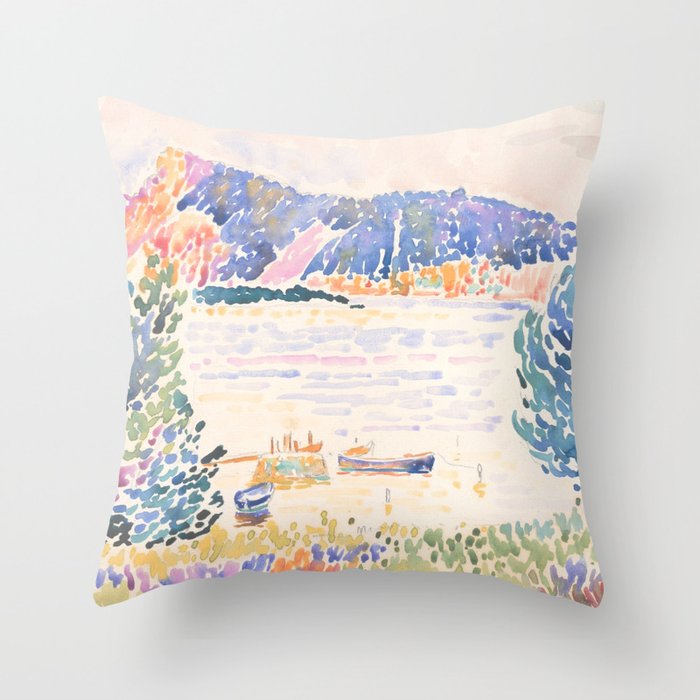 Cap NeÌgre by Henri-Edmond Cross 1909 French Cottage Mountain Country and Farmhouse Aesthetic Throw Pillow Gallery Image 1