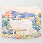 Cap NeÌgre by Henri-Edmond Cross 1909 French Cottage Mountain Country and Farmhouse Aesthetic Wall Tapestry Gallery Image 4