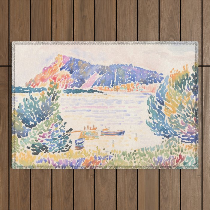 Cap NeÌgre by Henri-Edmond Cross 1909 French Cottage Mountain Country and Farmhouse Aesthetic Outdoor Rug Gallery Image 1