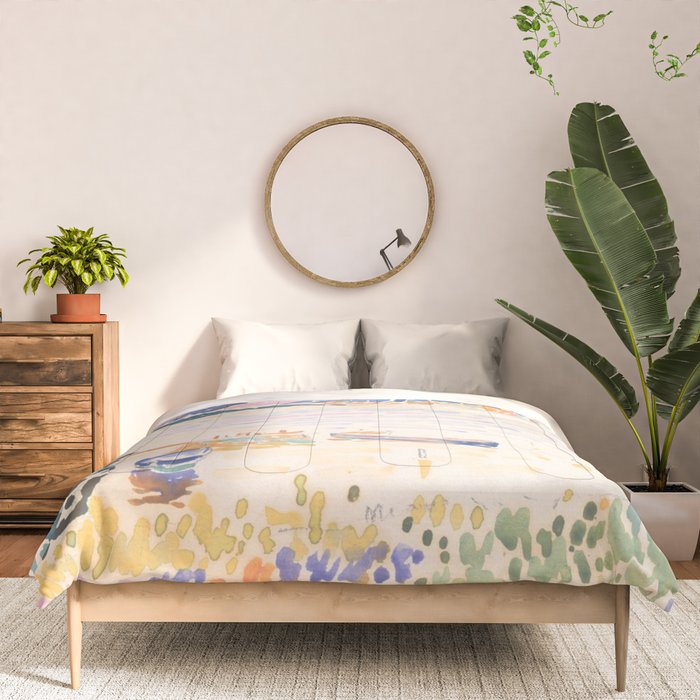 Cap NeÌgre by Henri-Edmond Cross 1909 French Cottage Mountain Country and Farmhouse Aesthetic Comforter Gallery Image 3