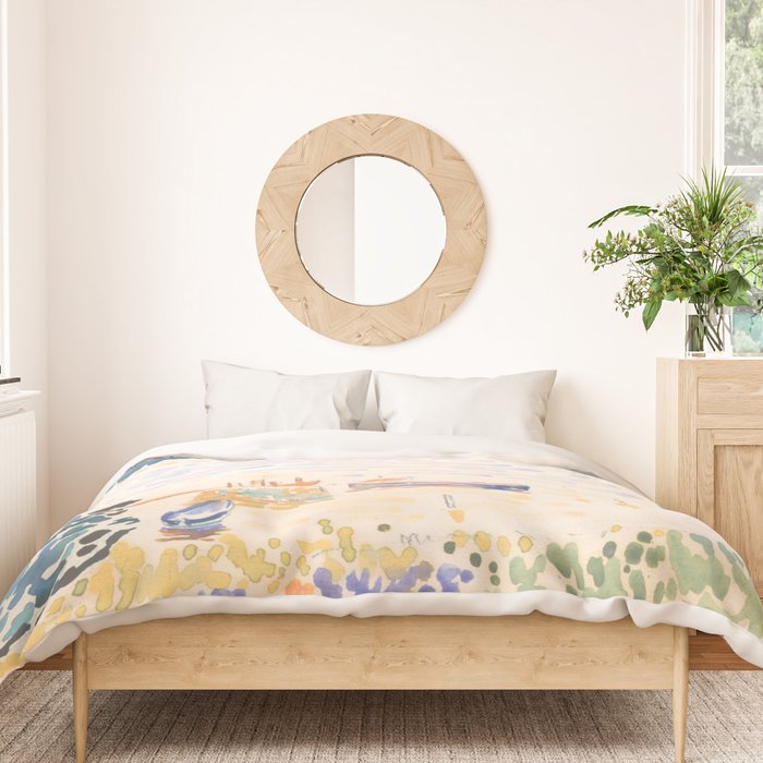 Cap NeÌgre by Henri-Edmond Cross 1909 French Cottage Mountain Country and Farmhouse Aesthetic Duvet Cover Gallery Image 3