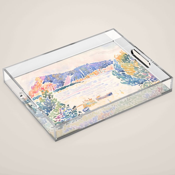 Cap NeÌgre by Henri-Edmond Cross 1909 French Cottage Mountain Country and Farmhouse Aesthetic Acrylic Tray Gallery Image 1