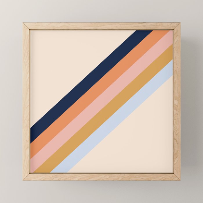 Retro stripes Mini Art Print Gallery Image 1