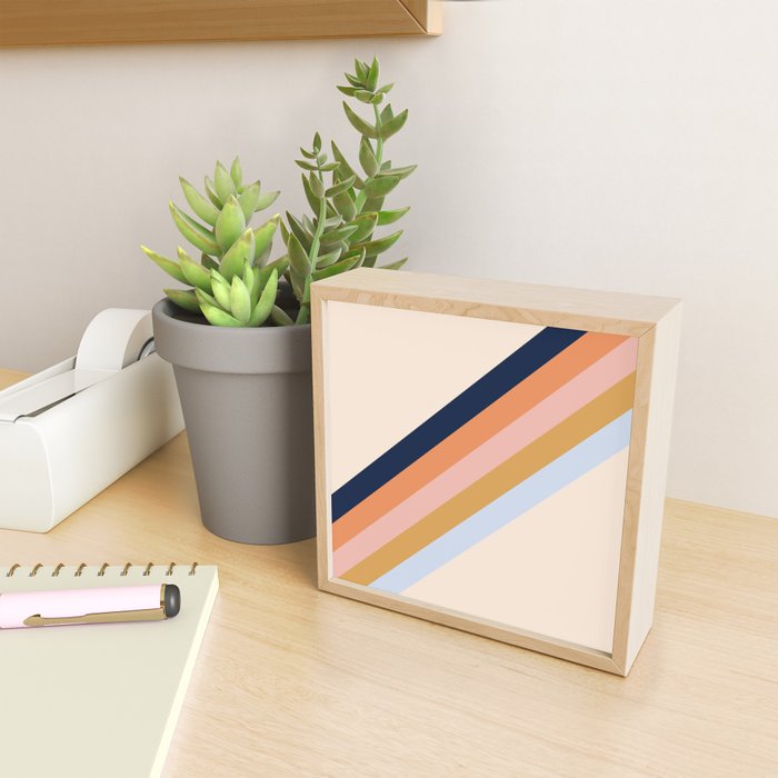 Retro stripes Mini Art Print Gallery Image 2