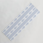 Coastal Fish Stripes Nostalgic Pattern in Light Blue and White Yoga Mat Gallery Image 1