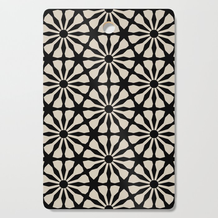Monochrome Floral Geometric Pattern Cutting Board Gallery Image 1