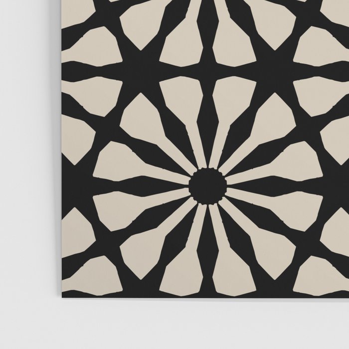 Monochrome Floral Geometric Pattern Poster Gallery Image 3