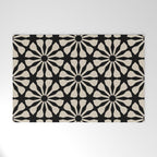 Monochrome Floral Geometric Pattern Welcome Mat Gallery Image 1
