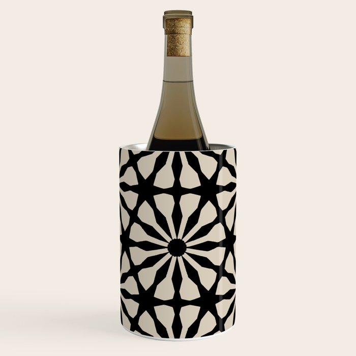Monochrome Floral Geometric Pattern Wine Chiller Gallery Image 1