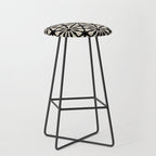 Monochrome Floral Geometric Pattern Stool Gallery Image 1