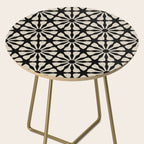 Monochrome Floral Geometric Pattern Side Table Gallery Image 2