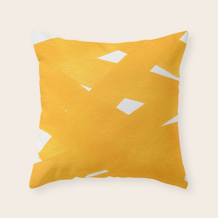 Superwatercolor Deep Yellow Throw Pillow Gallery Image 1