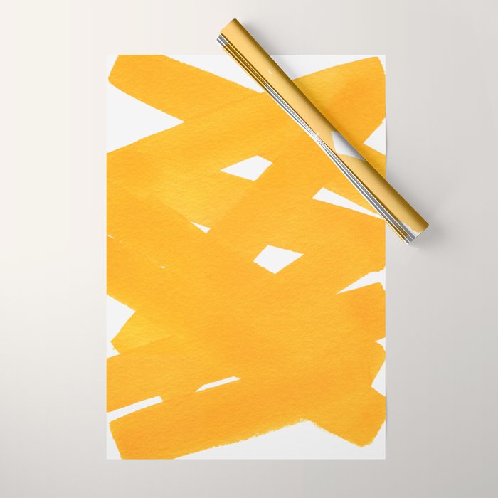 Superwatercolor Deep Yellow Wrapping Paper