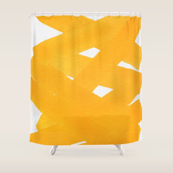 Superwatercolor Deep Yellow Shower Curtain Gallery Image 1