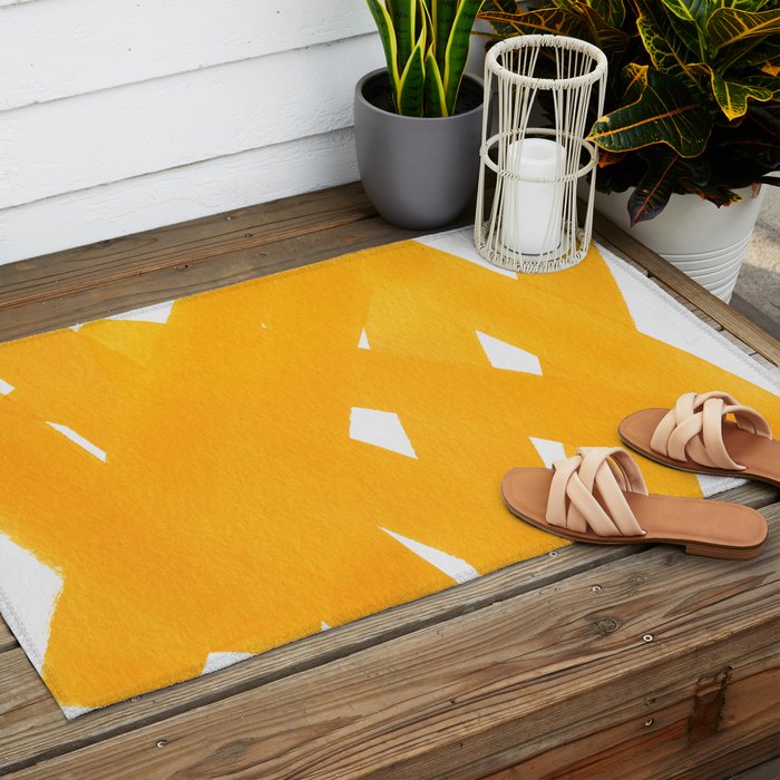 Superwatercolor Deep Yellow Outdoor Rug Gallery Image 2