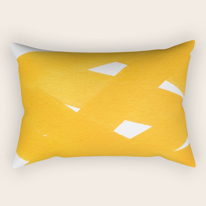 Superwatercolor Deep Yellow Rectangular Pillow Gallery Image 2
