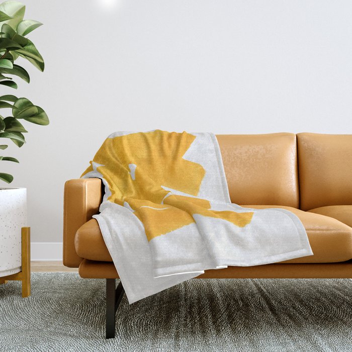 Superwatercolor Deep Yellow Throw Blanket Gallery Image 1