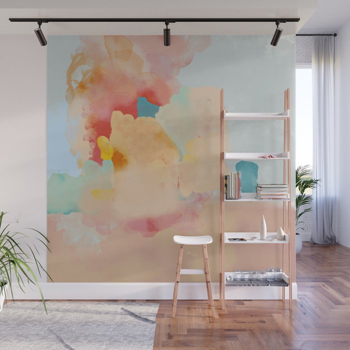 peachy landscape abstract Wall Mural Gallery Image 1